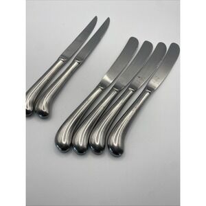 Vintage Set Of 6 Rogers Co. Stainless Pistol 2 Steak Knives & 4 Butter‎